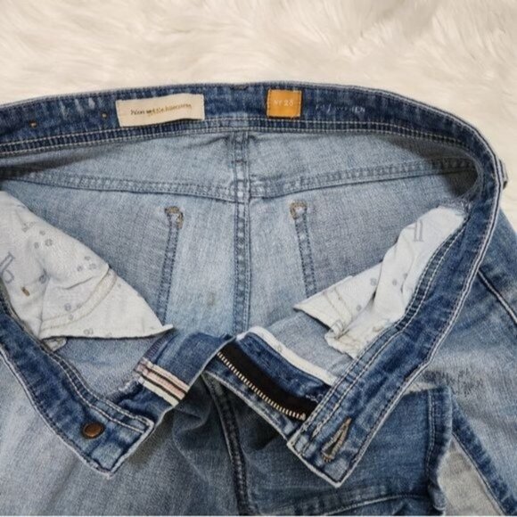 Anthropologie Picro And The Letter Press Jean Shorts Women's 28 Blue Distressed - Picture 2 of 14